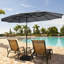 Parasol de marché rectangulaire 15 pi x 9 pi avec manivelle et base Gerardi-1466642112