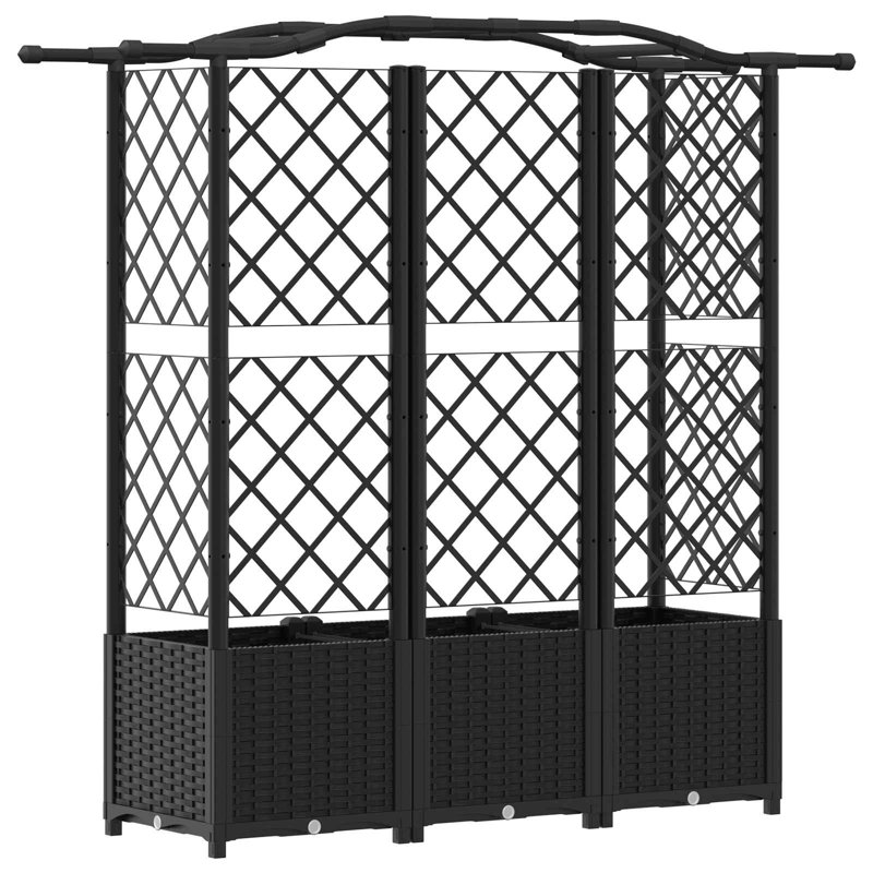 Planter, 141cm H x 163cm W x 40cm D, Black