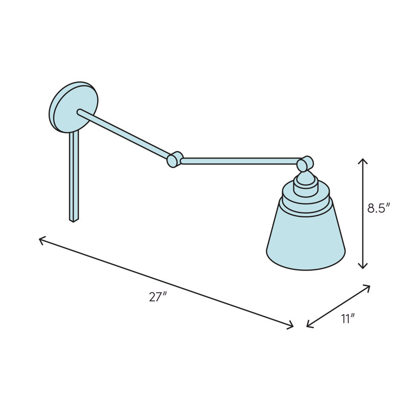 1 - Light Swing Arm, Oil Rubbed Bronze