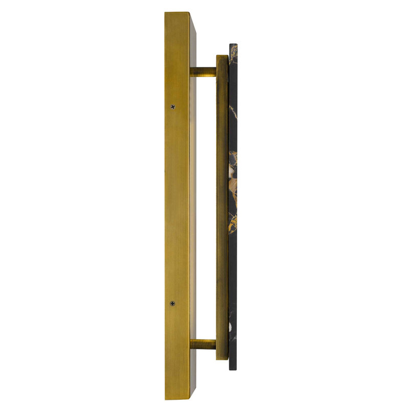 Zoey LED Wall Sconce with Natural Black & Gold Marble, Backlit Design + Downlight, 3-CCT, Dimmable, Wet Rated, ADA