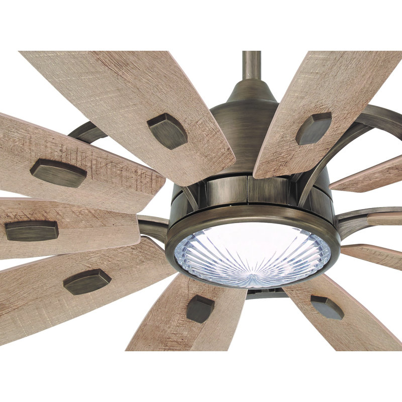 84'' Barn H2O 10 - Blade Indoor/Outdoor LED Smart Standard Ceiling Fan with Remote Control and Light Kit Included