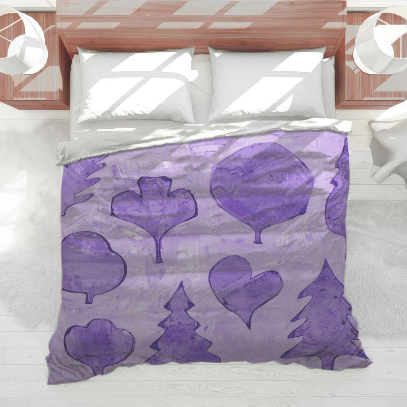 Purple Tree Shapes Comforter, King