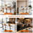Lolar Swivel Bar Stools Set, Counter Height Bar Stools with Back, Adjustable Bar Stools 24" to 32", Faux Leather Bar Stools for Kitchen Island-1002076745-1002076747