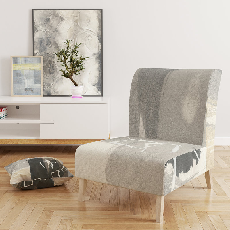 Glam Dancing Shape I - Modern Upholstered Slipper Chair
