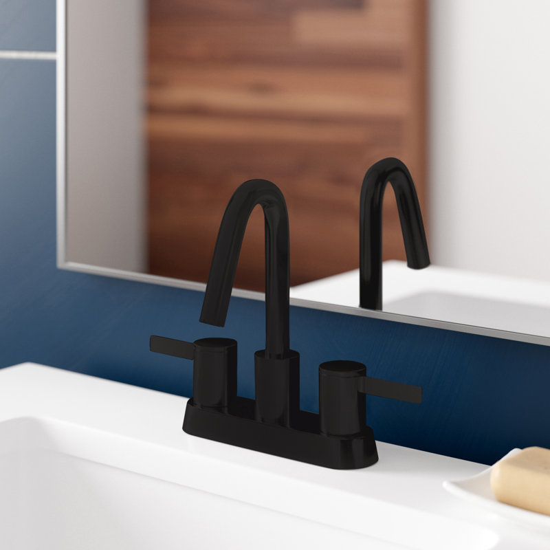 Amalfi Centerset Bathroom Faucet with Drain Assembly, Satin Black