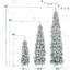 Ensemble de sapins de Noël enneigé avec lumières DEL et tailles multiples