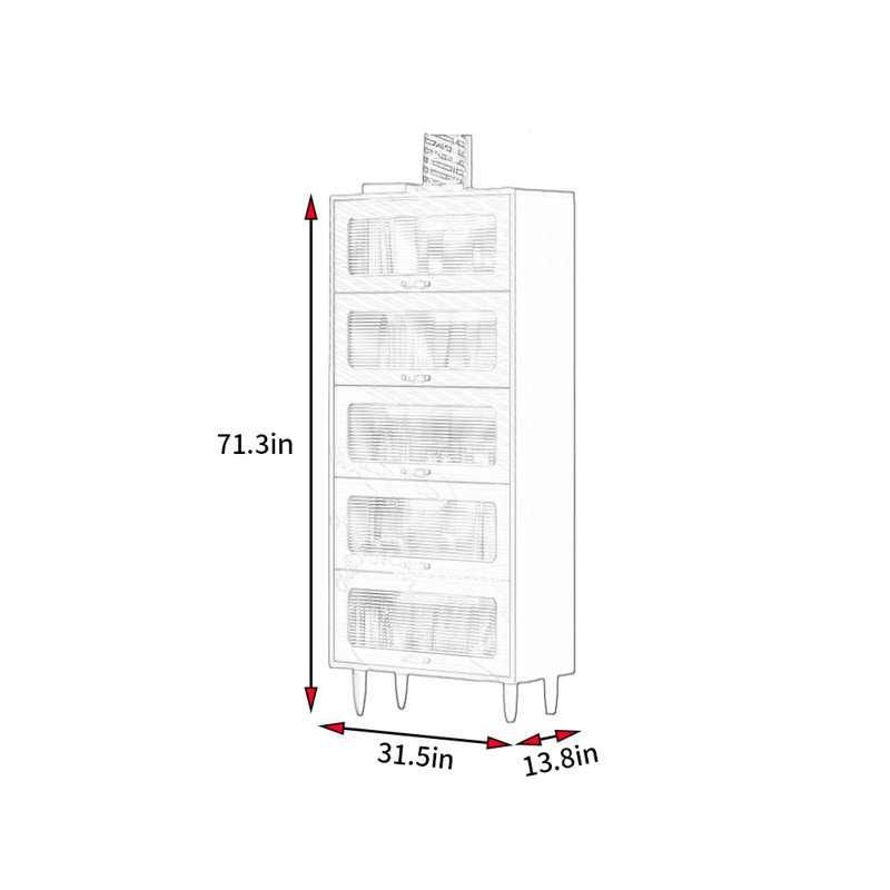 Demecio, (5 tablettes) H 71,3 po x l 31,5 po x P 13,8 po