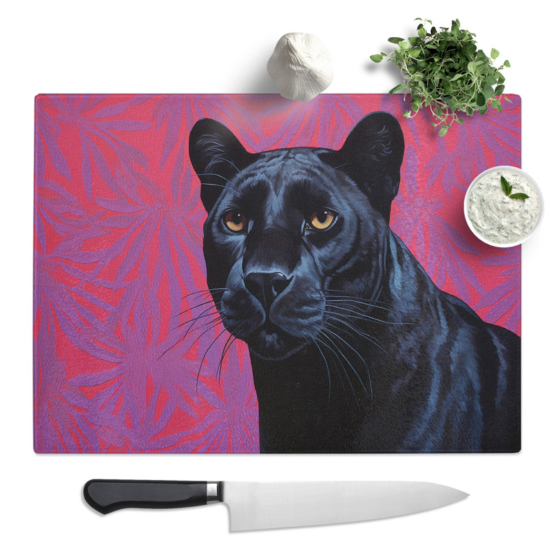 Panther Minimalism No.2  Glass Chopping Board