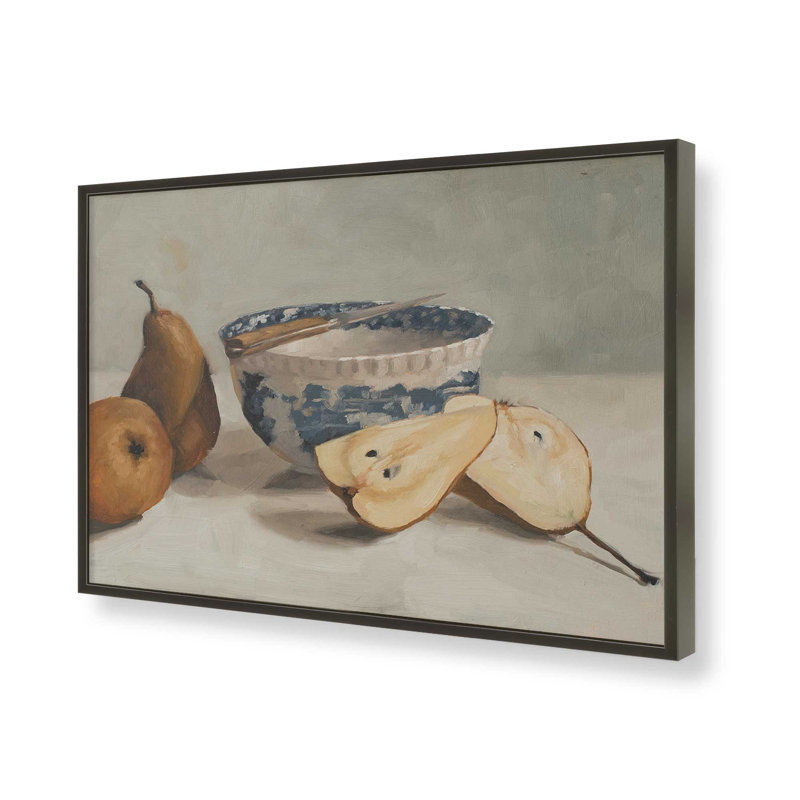 «Pears Knife Transfertware Bowl» par Miss Mustard Seed, reproduction d'art, H 24 po x l 32 po, Noir