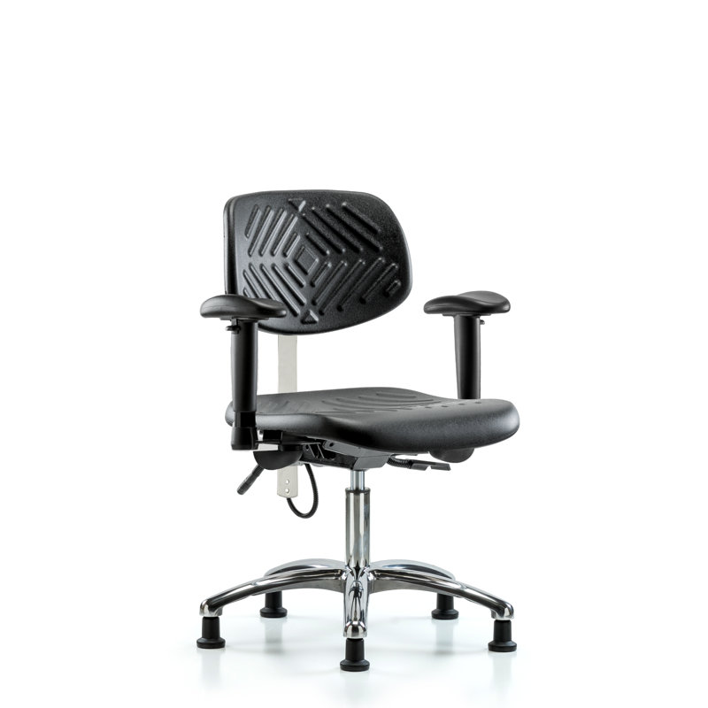 Chaise de travail Shayna, Noir, Patins, Inclus