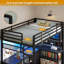 Lit mezzanine avec bureau de jeu en L, huche et tiroirs de rangement et station de charge, cadre de lit mezzanine en métal avec lumières RVB-1745964793-1773450406