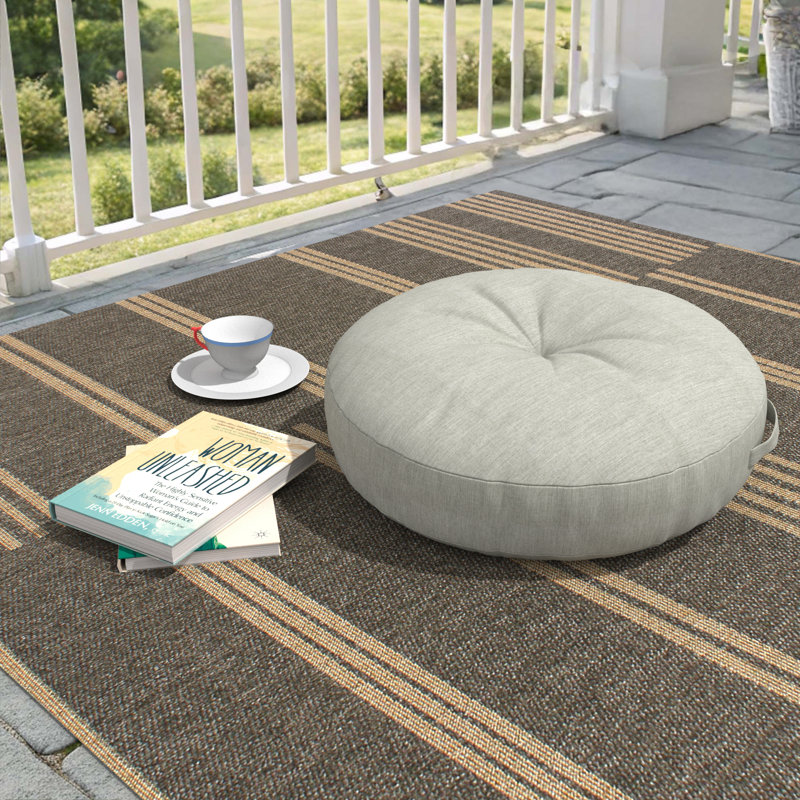 Housse de coussin circulaire avec insert Sunbrella, Toile granit, Circulaire 22 po
