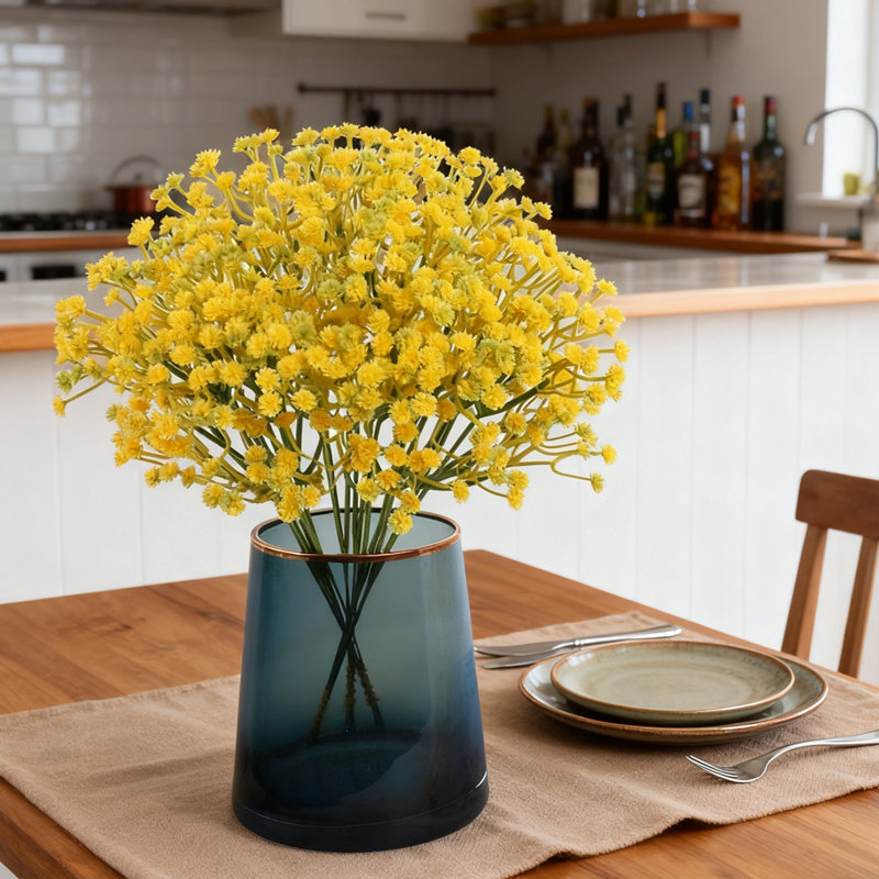 36 bouquets de fleurs artificielles pour bébé, 11,4 pouces, bouquet de fleurs simulées pour les fêtes de mariage, jaune