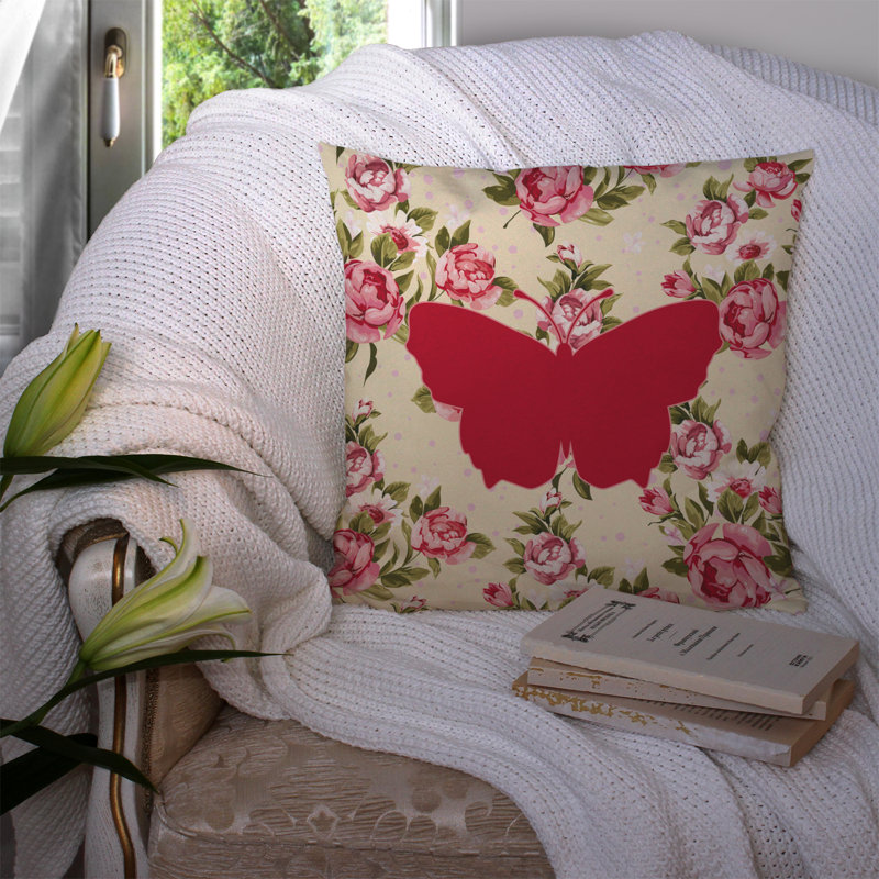  Coussin Butterfly Shabby Elegance, Jaune clair