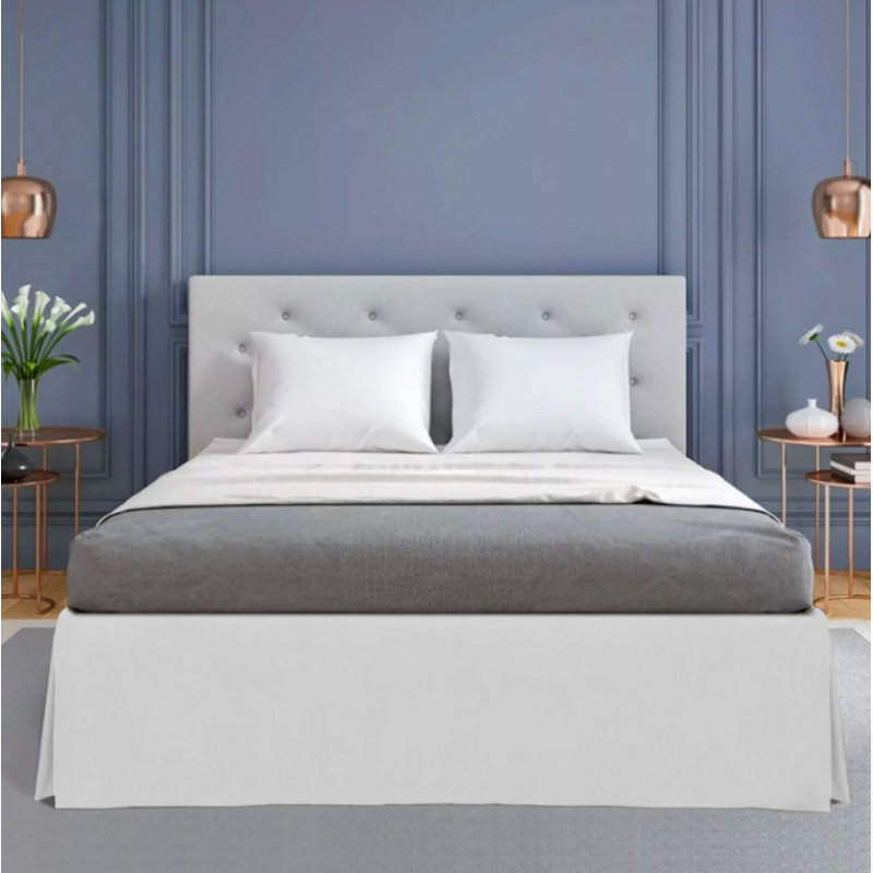 Jupe de lit 15 po, Simple, Gris clair