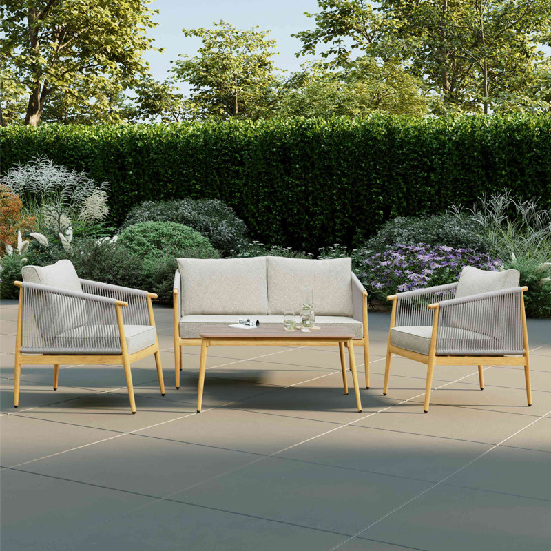 282cm Wide Straight Patio Sofa with Cushions