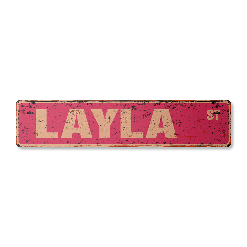 Plaque de rue Layla aluminium 4 po x 18 po