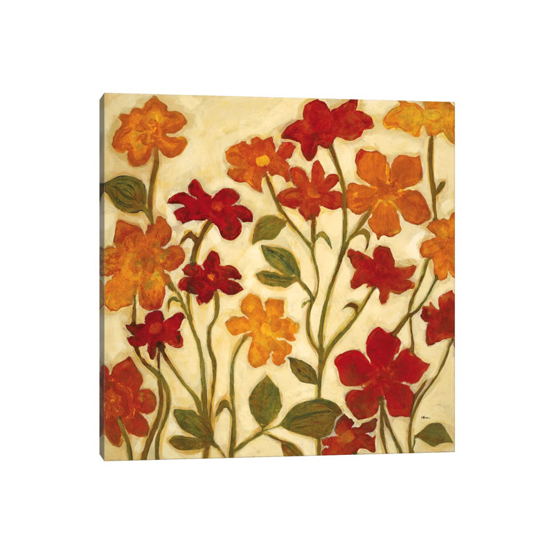 Happy Home Flowers II by Randy Hibberd - Wrapped Canvas Painting, 30.48 cm H x 30.48 cm W