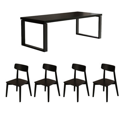 Ensemble de grande table multifonctionnelle en bois massif