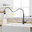Robinet d'évier de cuisine noir avec douchette extractible - débit d'eau stable et poignée simple rétractable pour une utilisation pratique-940484386