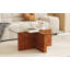 Table basse carrée avec plateau en verre trempé