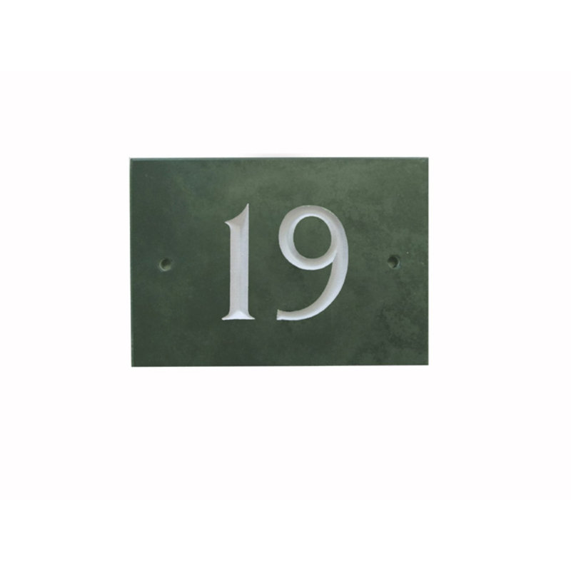 Odacia 10cm H Stone House Number, 19, Green