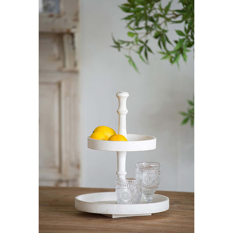 Lula Wooden Two-Tiered Serving Tray
