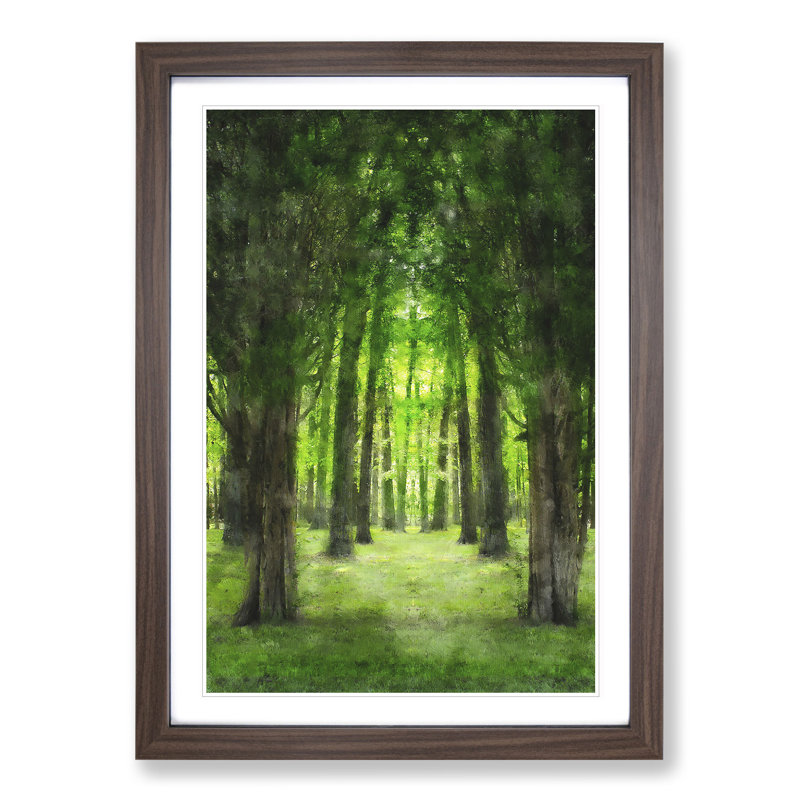 Green Forest Vol.2 - Framed Print, 65cm H x 48cm W x 2cm D, Walnut Framed