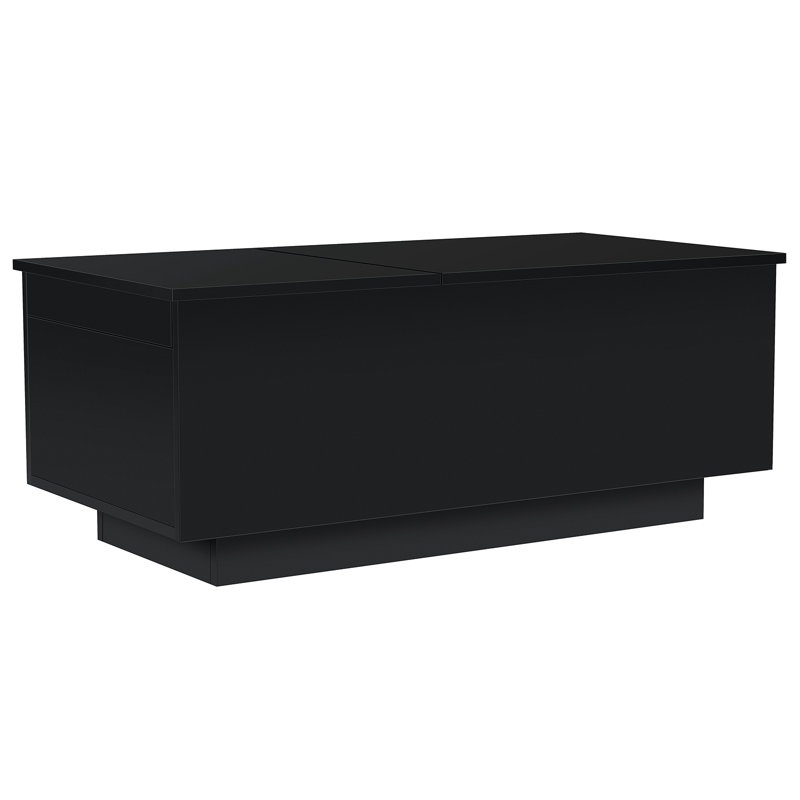 Table basse moderne avec lumière DEL RVB, Noir