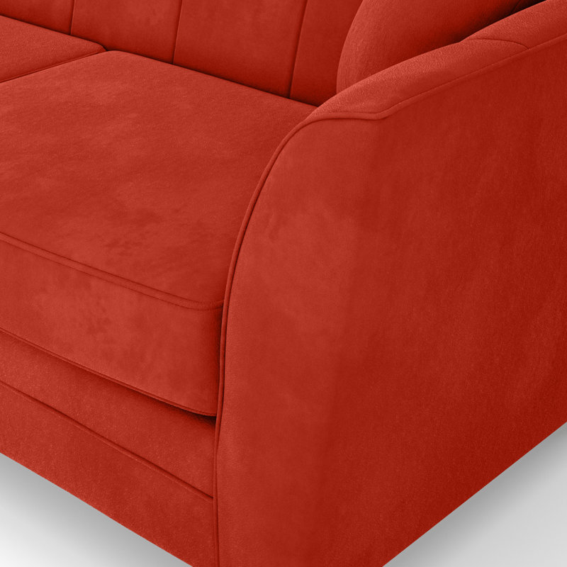 Laverton 2 Seater Velvet Flared Arm Sofa, Paprika