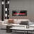 Recessed and Wall Mounted Electric Fireplace with Adjustable Flame Brightness & Speed, Multicolor-1083935095