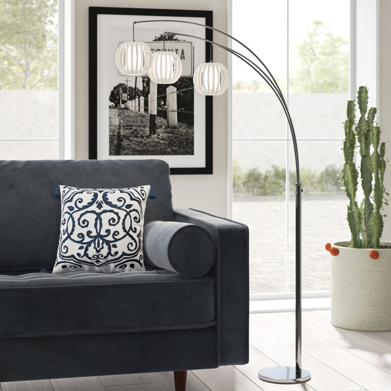 Gerrald 91'' Tree Floor Lamp, Polished Steel