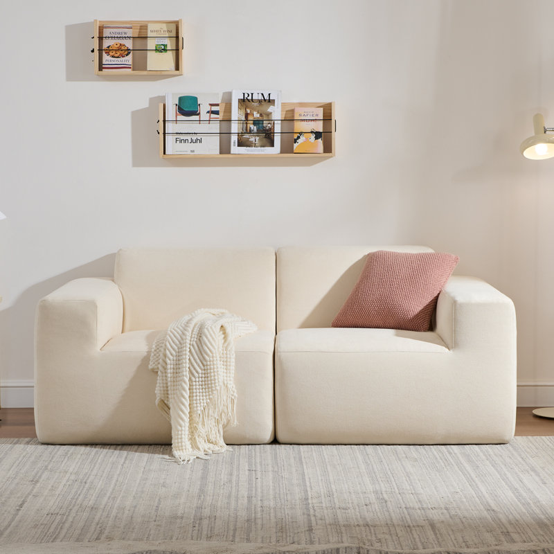 Canapé modulaire Boneless Cloud, 2, H 28 po x l 75 po x P 38 po, Beige