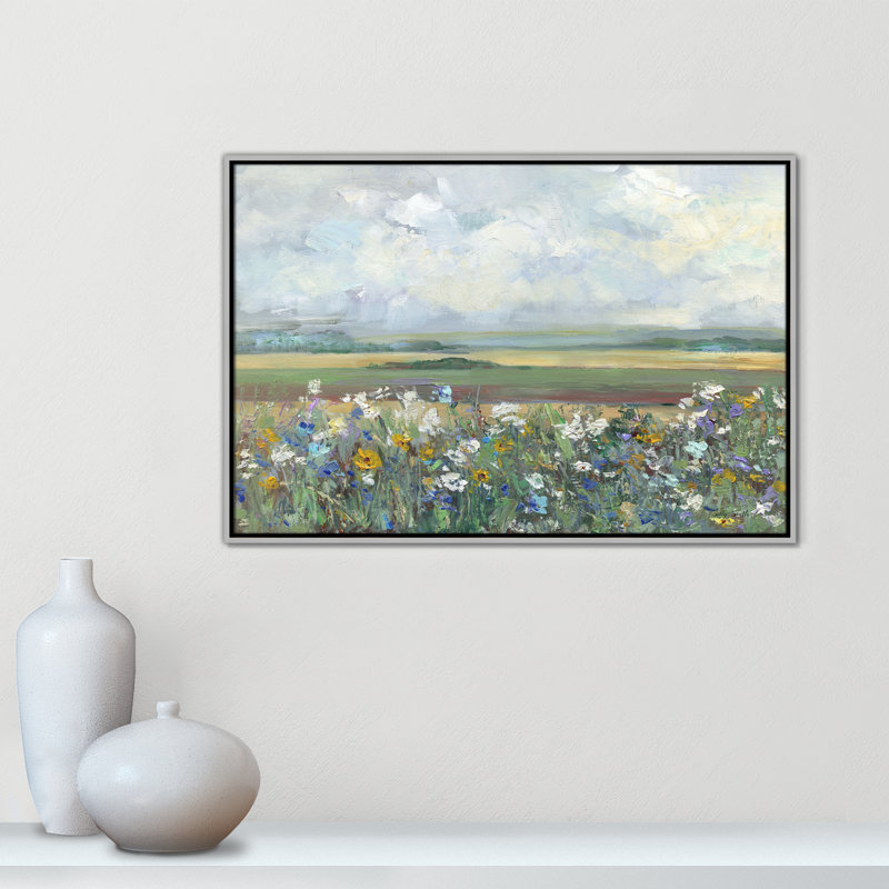 «Far Afield Print» par Sally Swatland, Argent argent, H 25,5 po x l 37,5 po