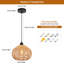Luminaire suspendu bohémien en rotin à 1 lumière-777867796