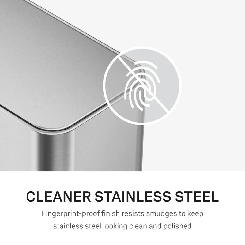 Simplehuman 9 Liter/2.5 Gallon Slim Step Can, Brushed Stainless Steel
