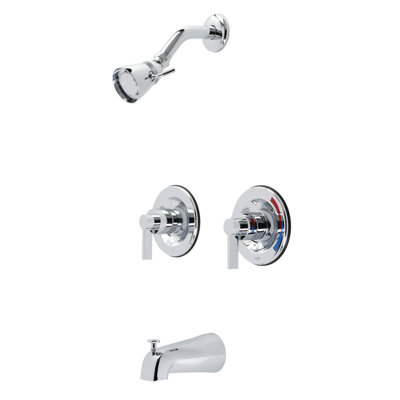 Kingston Brass NuvoFusion Double-Handle Pressure Balanced Tub and Shower Faucet