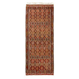 Red Vintage Flatweave Wool Runner - 5'9"" x 14'4""
