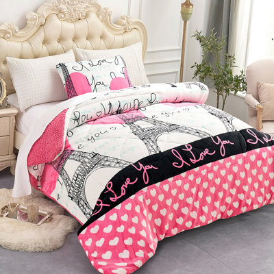 Kids Sherpa Fleece Blanket with Pillow Shams