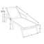 Chaise longue d'extérieur en aluminium avec foyer et table d'appoint-88151385