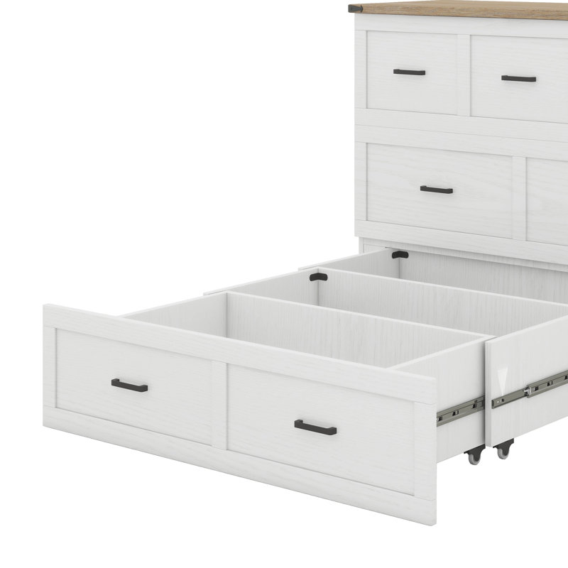 Armoire lit escamotable double, lit plateforme escamotable mural avec station de charge et 1 grand tiroir de rangement, cadre pliable multifonctionnel, peut être plié, pour appartement, chambre à coucher