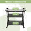 Îlot de cuisine 32 po x 24 po avec îlot de cuisine extérieur et four à pizza, chariot de préparation pour îlot de barbecue extérieur avec rangement à 3 niveaux et roulettes