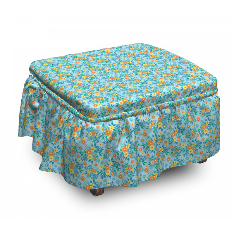 Housse pour repose-pieds de terrain en fleurs