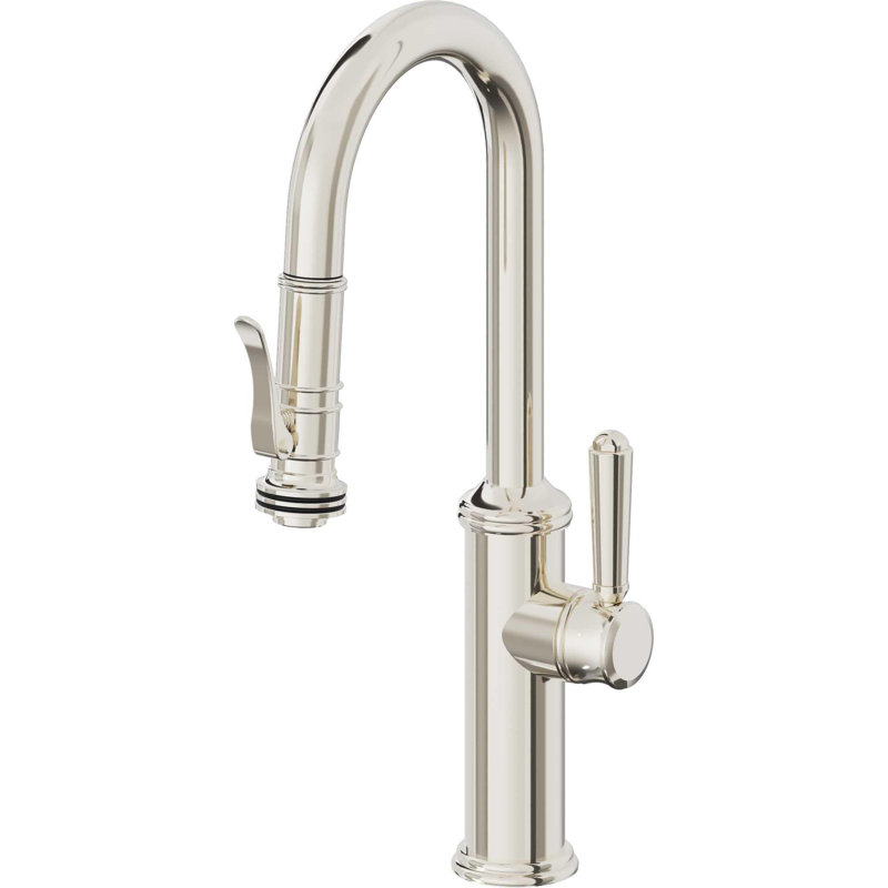 Davoli Pull-Down Prep/Bar Faucet with Squeeze Sprayer, Polished Nickel