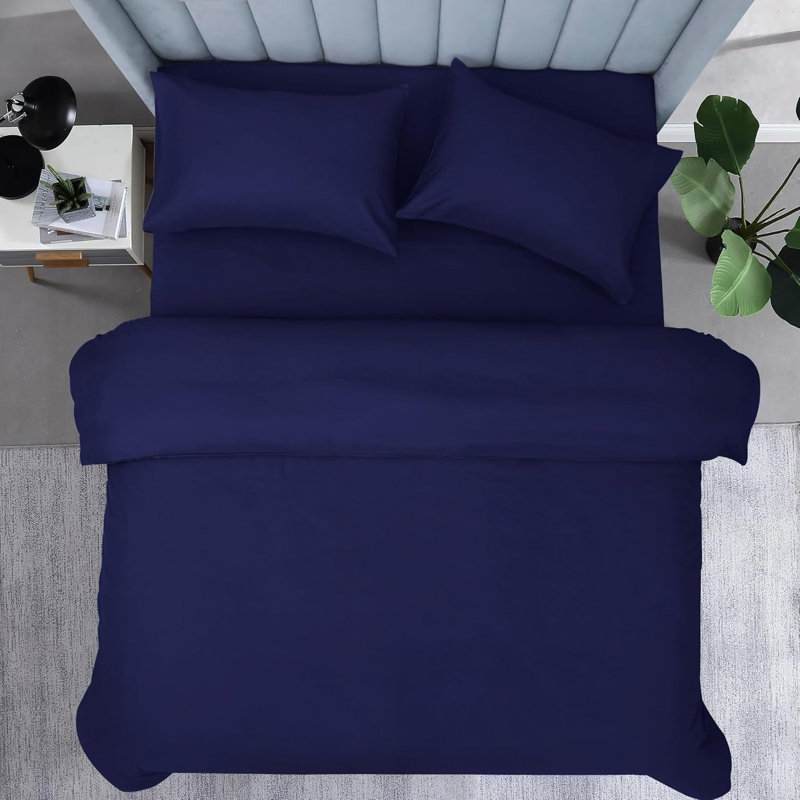 Microfiber Geometric Duvet Cover Set