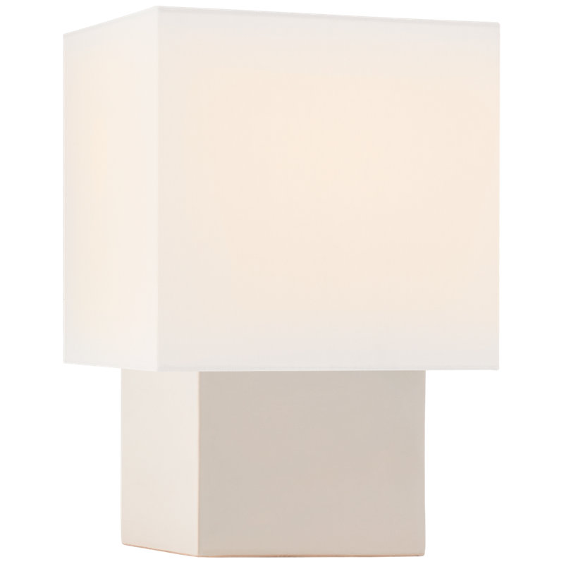 Kelly Wearstler Pari Petite Square Table Lamp, Ivory, 18" H x 11.5" W x 11.5" D