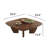 39'' Walnut Square Coffee Table, Mid-Century Modern Wooden Coffee Table with Rounded Corners, Solid Wood Living Room Cocktail Table with Unique Legs