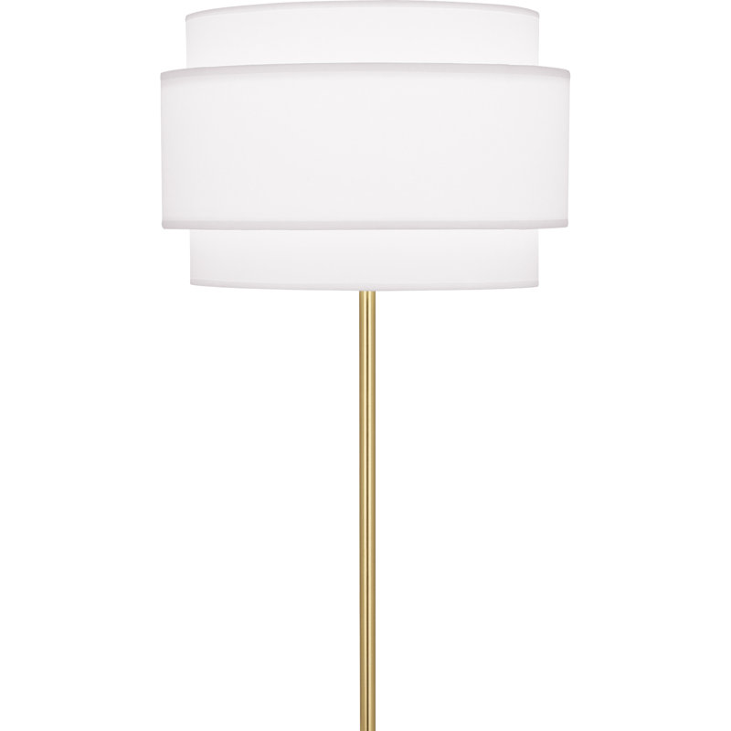Lampe sur pied 62,75 po Decker, Blanc Ascot, Laiton moderne