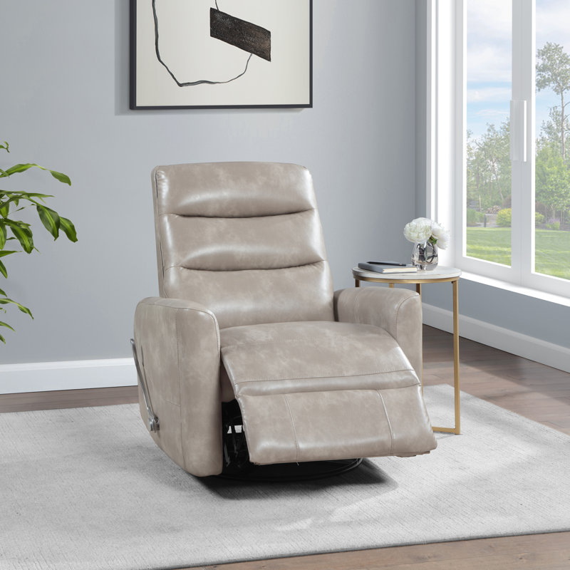 Fauteuil inclinable et pivotant en similicuir Sacson, Gris