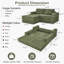 Canapé-lit de futon convertible en velours côtelé de 74,8 po 5-1 en 1 grand format avec futon avec porte-gobelets et poches latérales - aucun assemblage requis-328012265